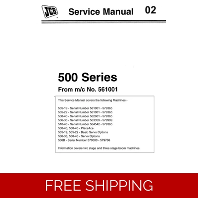 JCB 500 SERIES LOADALL SERVICE REPAIR MANUAL